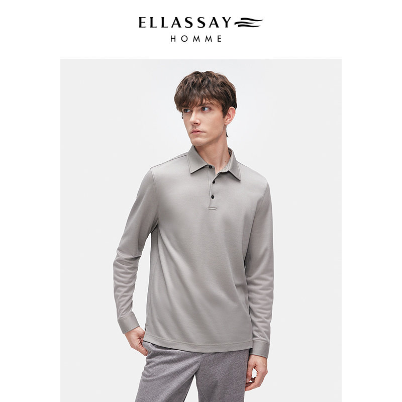 ELLASSAY歌力思男装25年秋冬可水洗澳毛混纺POLO针织EME364Z01600