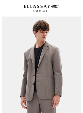 ELLASSAY歌力思男装青果领通勤经典直身西装外套男士EME354T01500