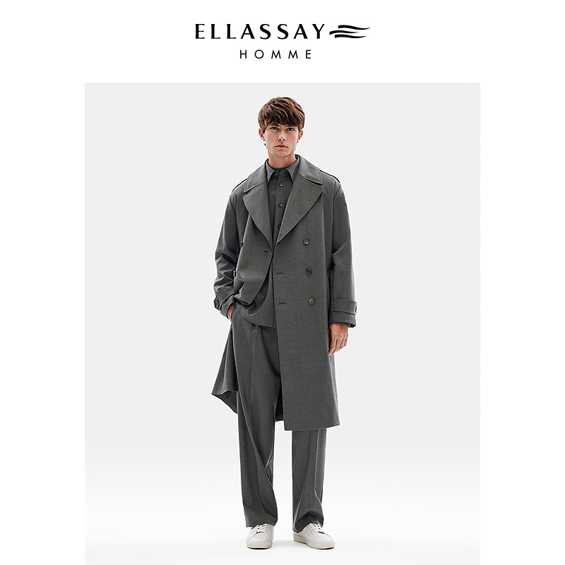 ELLASSAY歌力思男装新款超细美丽诺羊毛西服大衣风衣EME354F01000