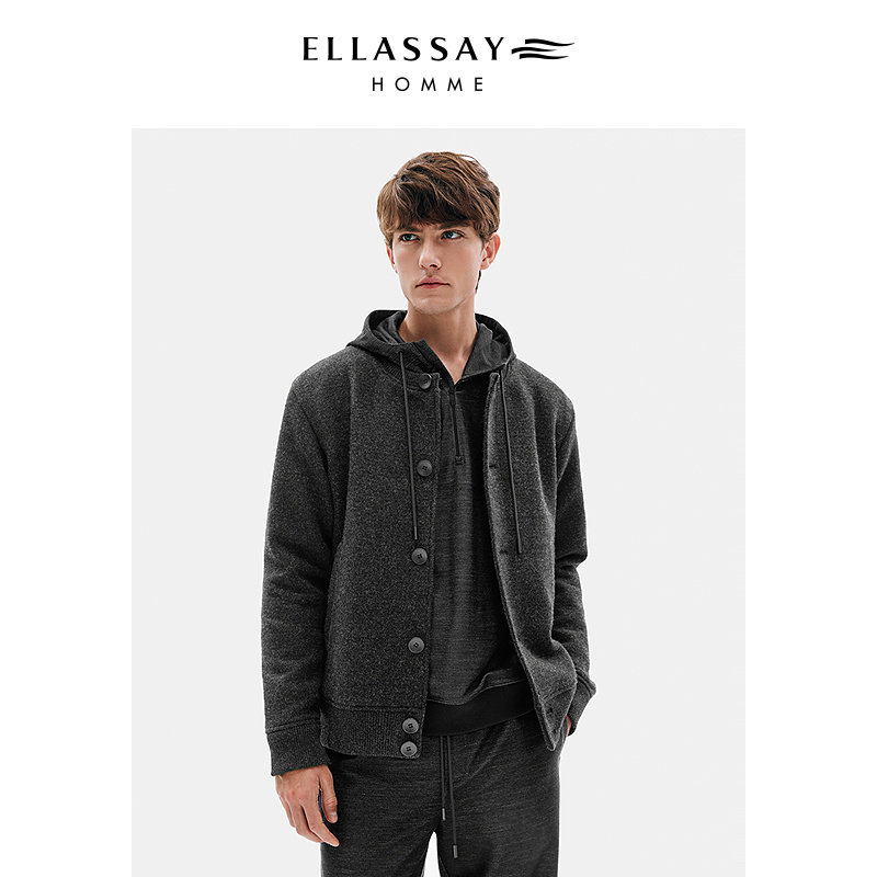 ELLASSAY歌力思男装新款混织开衫外套EME354W02600