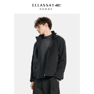 ELLASSAY歌力思男装 零压轻薄直身休闲连帽棉服外套EME343T01000