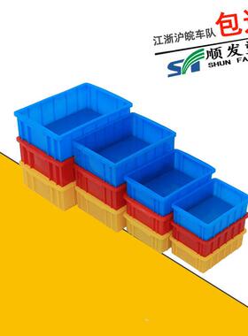 顺发塑业厂家生产蓝色塑胶箱 03号小塑料周转箱红黄蓝三色分类箱