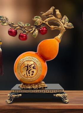 新款新中式大号如意葫芦招财摆件客厅玄关酒柜装饰品乔迁家居礼物
