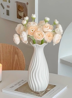 仿真花高档装饰花卉陶瓷花瓶摆件