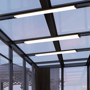 温室专用吸顶灯户外阳台走道灯走廊玄关吸顶灯长条露台屋簷阳光棚