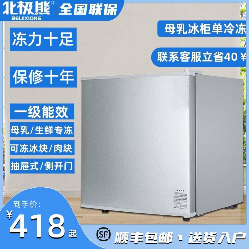 冰熊冰柜全冷冻立式小冰柜母乳储奶专用小冰箱小型家用迷你冷冻柜