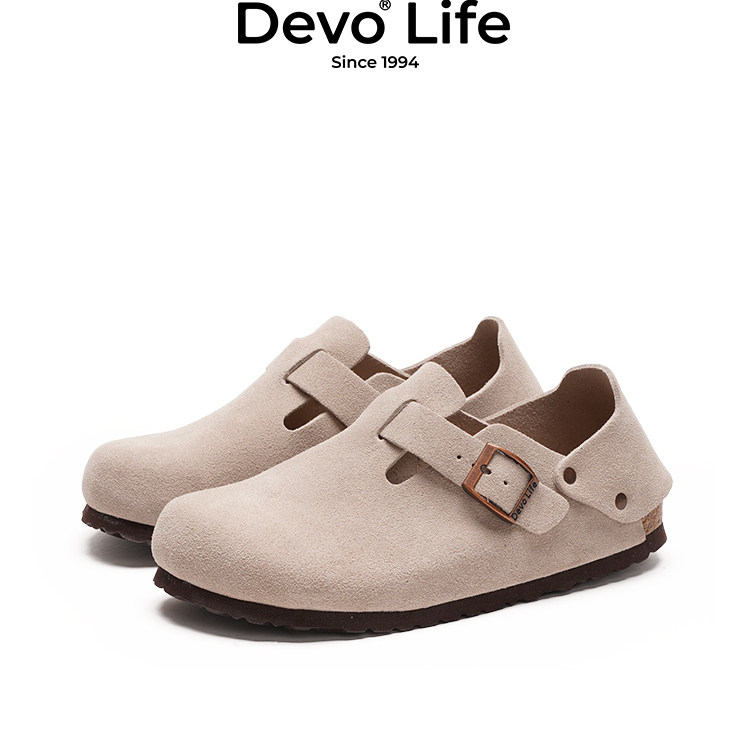 Devo Life软木鞋休闲鞋复古时尚单鞋舒适情侣春夏女鞋一脚蹬56144