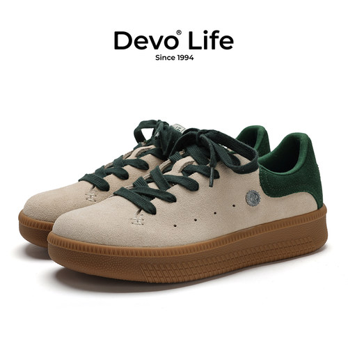 Devo/的沃女款复古软木板鞋