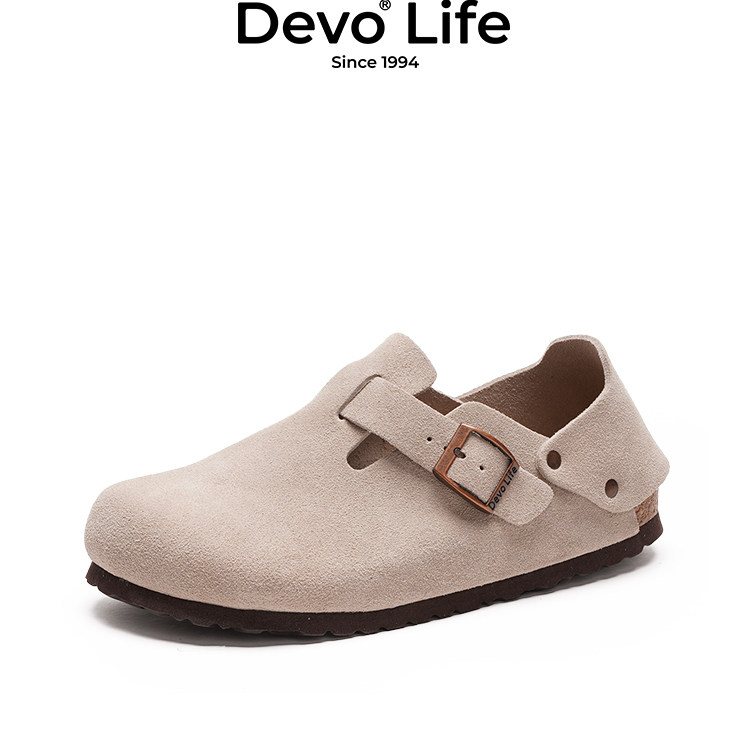 Devo Life软木鞋休闲鞋复古时尚单鞋舒适情侣春夏女鞋一脚蹬56144