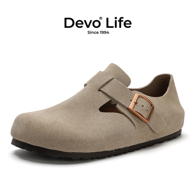 软木女鞋DevoLife真皮全包休闲
