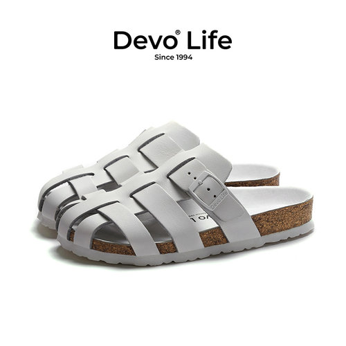 DevoLife女软木包头拖平底