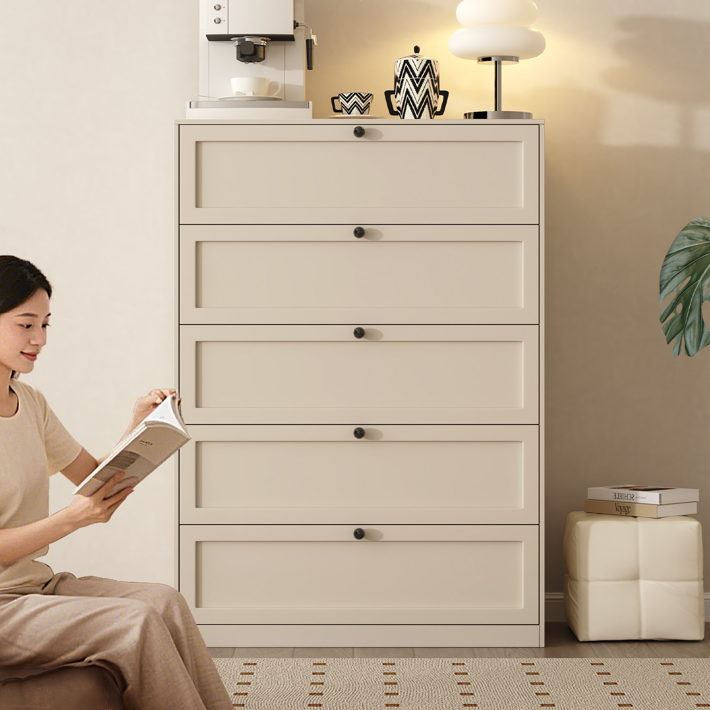 铁皮斗柜小户型卧室床尾抽屉柜高级客厅靠墙电视机边柜多层收纳柜