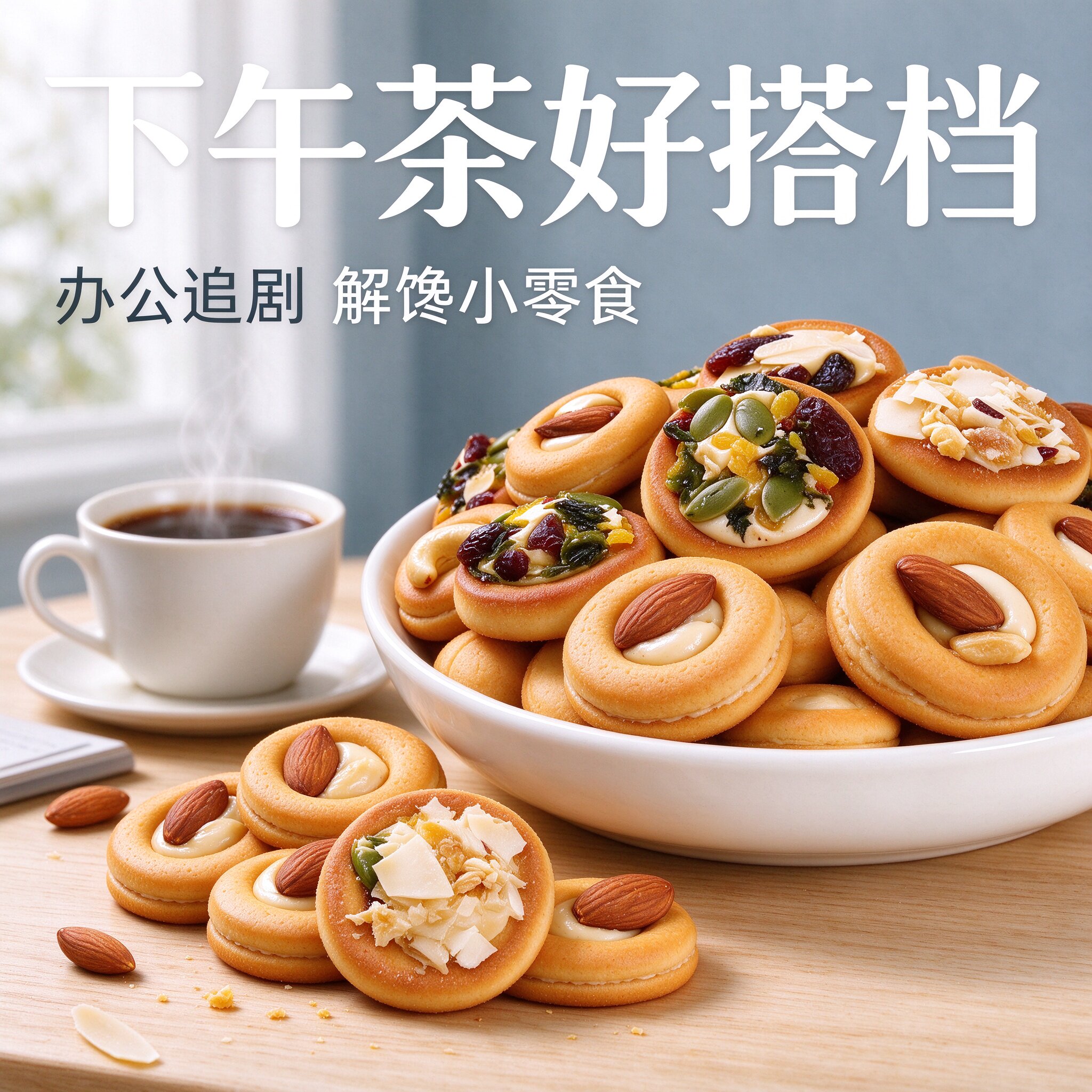 安和天心坚果小饼曲奇饼干办公室下午茶解馋小零食多口味盒装零食