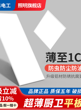 国际电工超薄集成吊顶led灯厨房卫生间浴室铝扣板30x30x600平板灯
