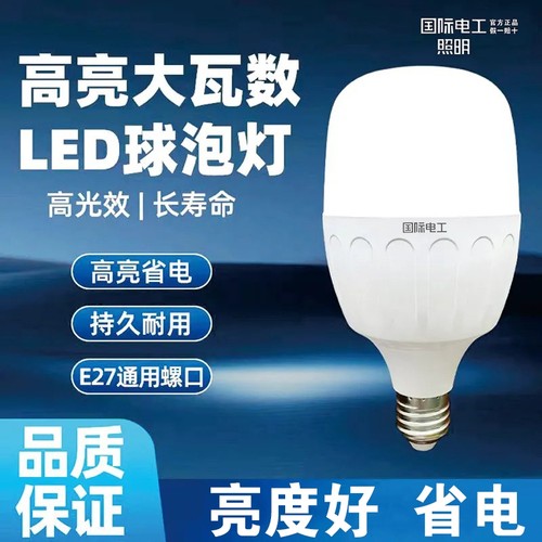 国际电工LED灯泡螺口白光球泡灯