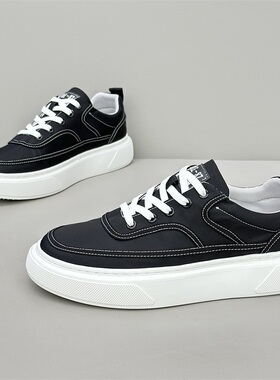 欧洲站潮牌运动厚底休闲鞋男2025春夏新款透气冰丝布青年增高板鞋