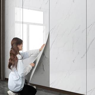 PVC铝塑板自粘仿瓷砖墙贴大理石纹贴纸电视背景墙壁纸墙面装饰。