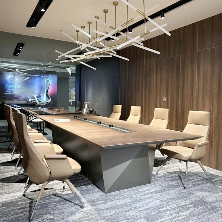 会议桌长桌现代简约实木会议桌接待桌椅组合轻奢高级感小型工作台
