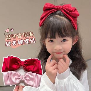 儿童蝴蝶结发夹气质多层弹簧夹不伤发韩版夹子小女孩马尾发卡发饰