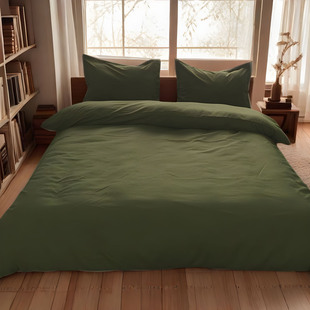 学生军训床上用品军绿色三件套被褥套装宿舍纯棉床单被罩单人被子