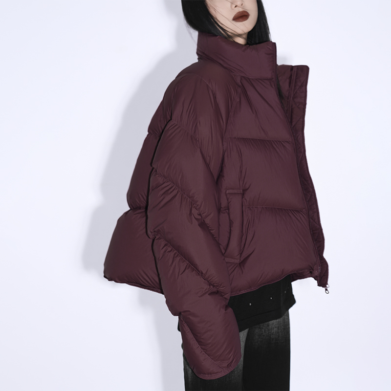 LOUZING立领排骨90白鸭绒羽绒服女冬季2025新款小个子保暖外套潮