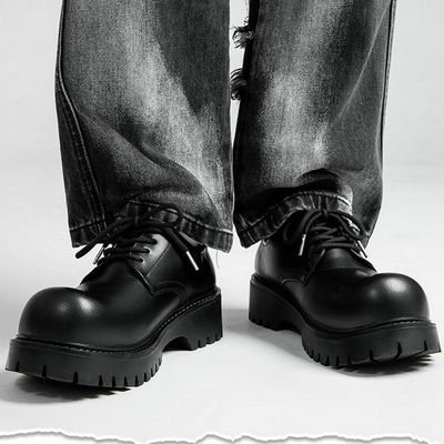 小众高级感~痞帅真皮~德比皮鞋