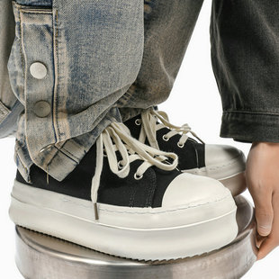 板鞋男鞋美式RO风面包鞋厚底增高松糕鞋潮牌小众休闲鞋潮流帆布鞋