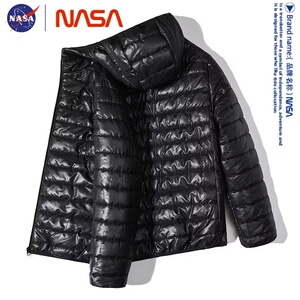 NASA联名羽绒服轻薄羽绒棉服男女短款秋冬连帽棉衣2023新款韩版