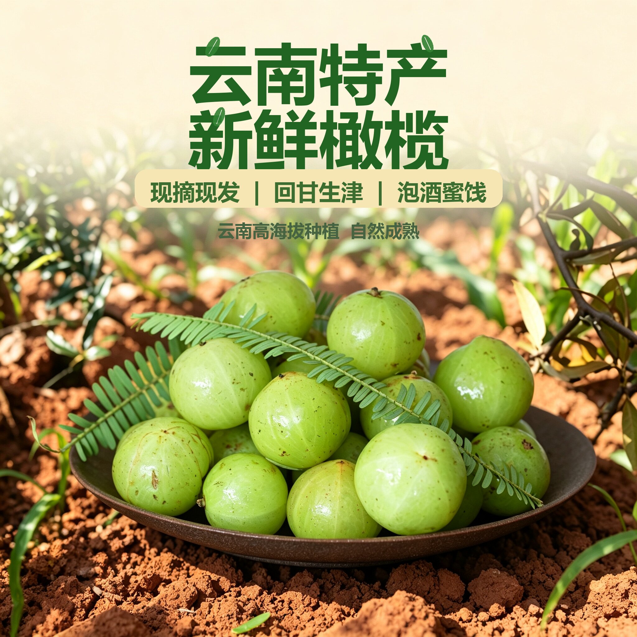 云南新鲜现摘滇橄榄余甘果油甘果