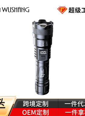 爆款ABS强光手电筒led户外USB充电家用18650小手电筒ws-66彩盒