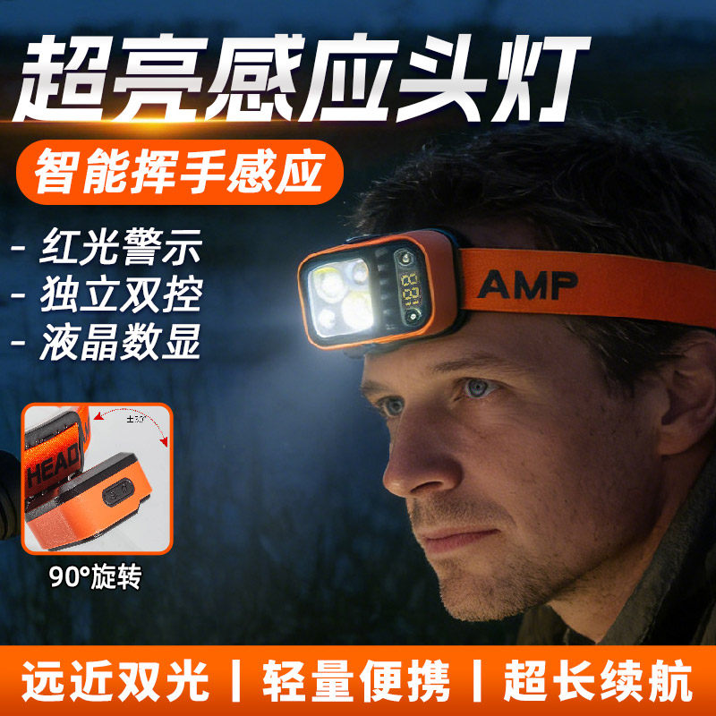 新款头灯强光充电超亮头戴式照明灯夜钓鱼专用感应超长续航户外小,户外/登山/野营/旅行用品,头灯,淘宝优惠券,粉丝福利购,淘宝优惠卷