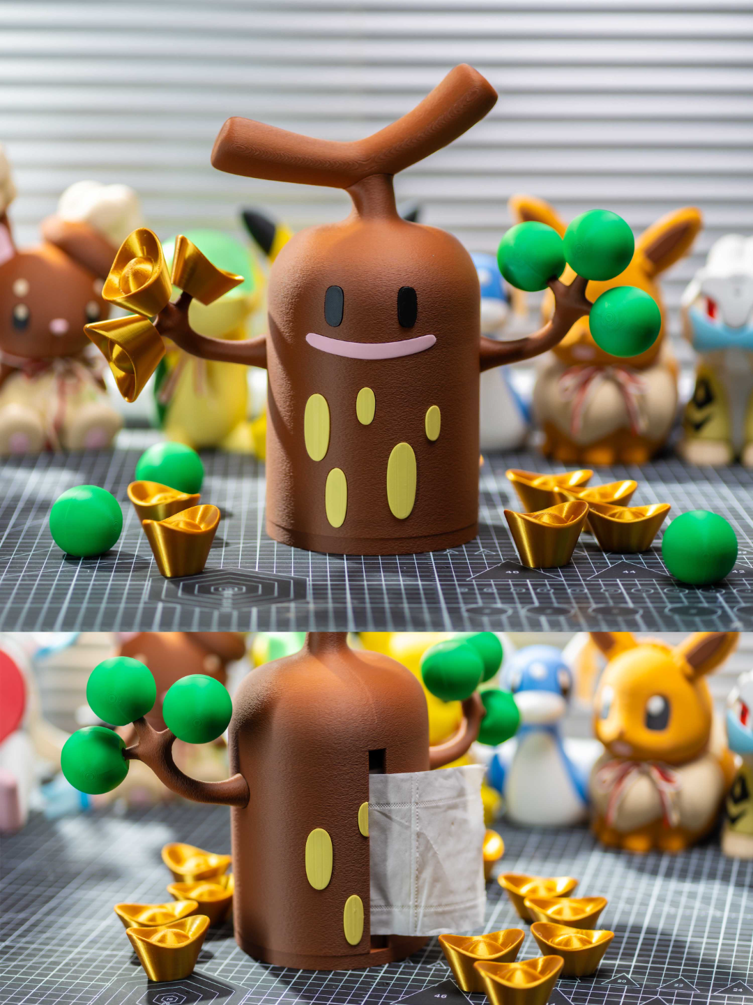 宝可梦树才怪创意纸巾盒可爱造型摆件客厅卫生间卷纸纸巾盒