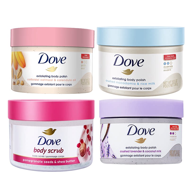 Dove多芬石榴籽乳木果冰淇淋身体磨砂膏298g 香草蜜糖/薄荷巧克力