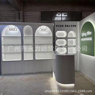 美容院产品展示柜美甲化妆品陈列柜医美中心高级会所木质烤漆柜