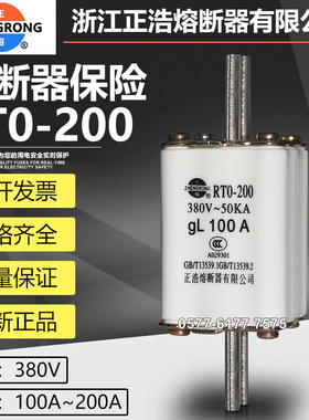 正浩保险RTO RT0-200 200A 160A 150A 125A 120A 100A 380V熔断器