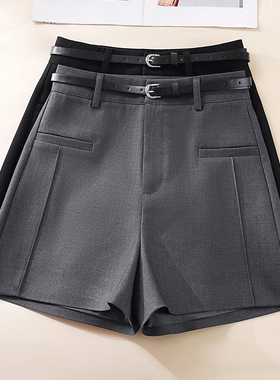轻熟简约风2026春新款高腰西装短裤女宽松显瘦小个子休闲裤配腰带