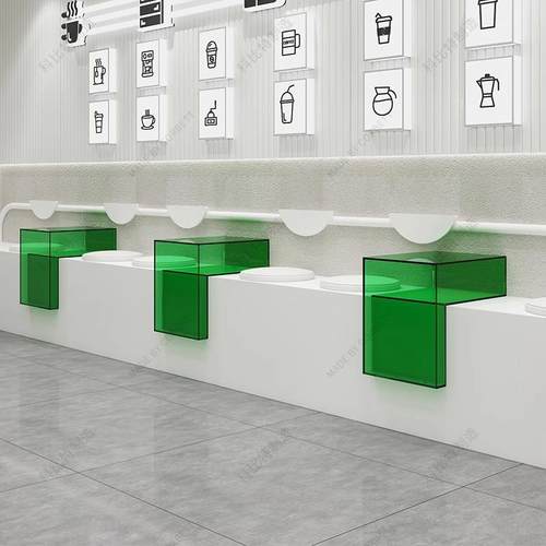 L型亚克力吧台展示架咖啡店展示