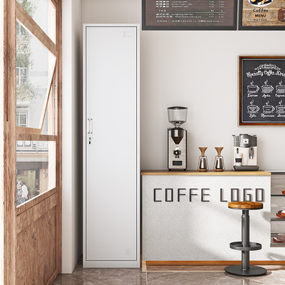 单门更衣柜员工柜铁皮柜单人柜带锁收纳柜钢制更衣箱简易办公衣柜