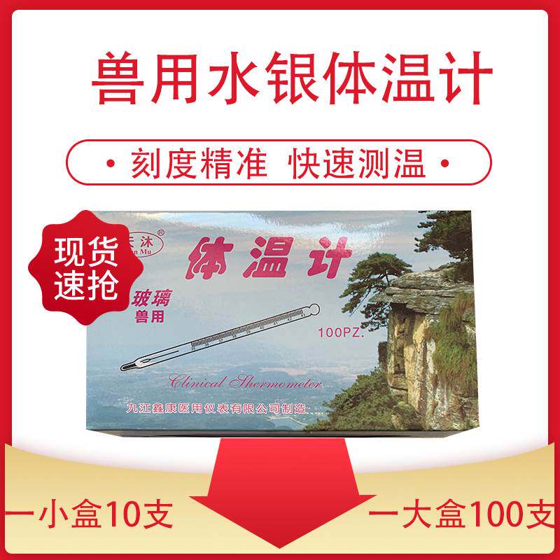 极速兽用体温计 肛表 q玻璃温度计 猪牛羊体温计 水银43体温计