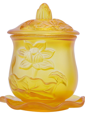 新品供水杯供佛杯佛前琉璃莲花圣水杯净水杯供P杯小号观音水杯佛