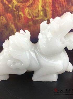 新品白玉貔貅摆件大号 开业礼品摆F件招财客厅装饰品新店公司前台