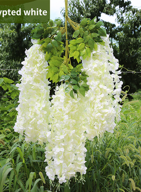 极速12PCS Wisteria Artificvial Flower Hanging Wreath Rattan
