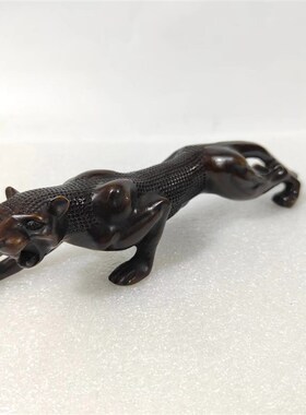 新品纯铜金钱豹桌面摆件豹子财源滚滚家居办公室T车载装饰工艺品