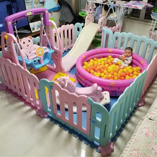 极速幼儿园园儿童护栏游戏围栏宝宝D安全防护栏多角度篱笆塑料栅