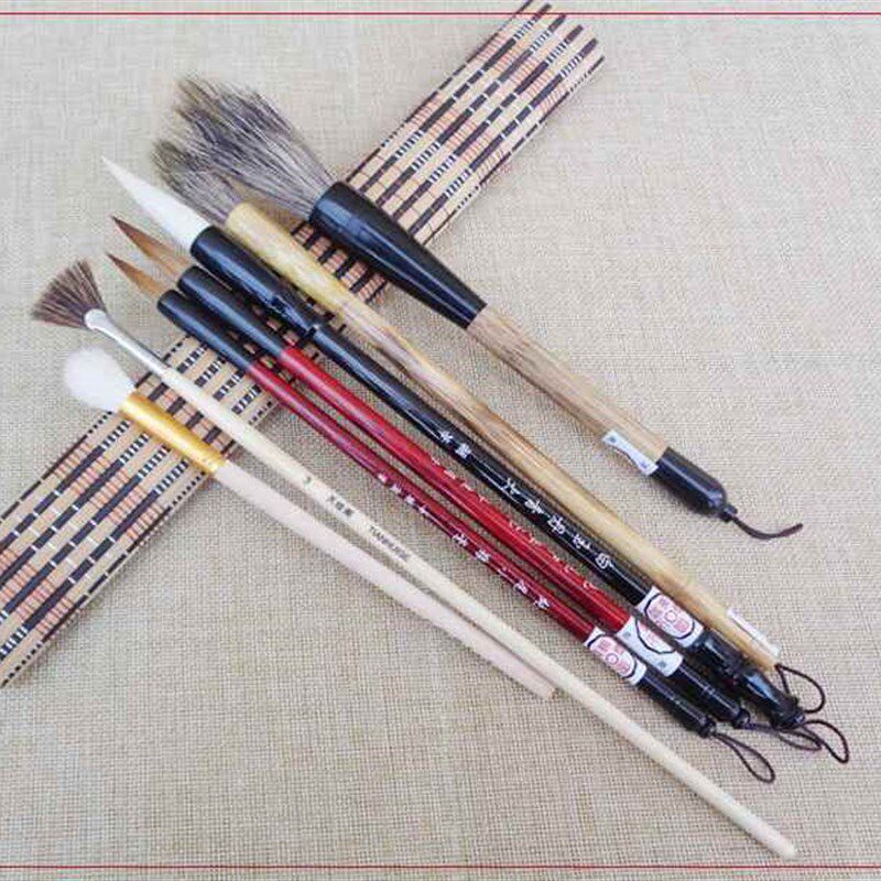 极速初学山水g国画包邮曾刚写意画毛笔套装羊毫狼毫石獾点枝毛笔