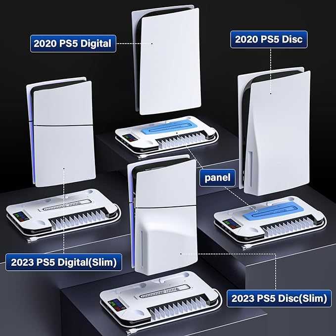 适用于PS5 PRO/PS5 Slim多功能充电底座兼容光驱版数字版手柄座充图片