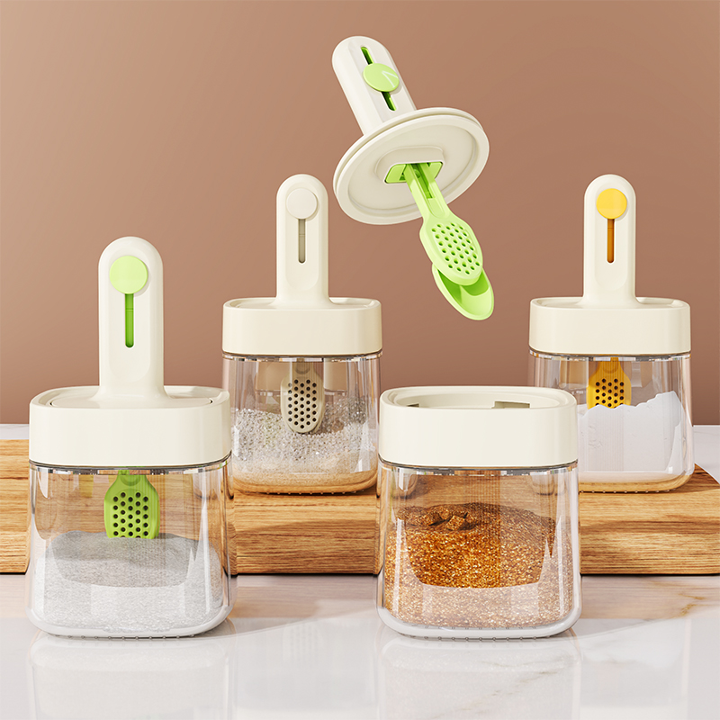 高档伸缩调料罐厨房玻璃调料盒味精密封调味罐家用盐罐调料瓶套装