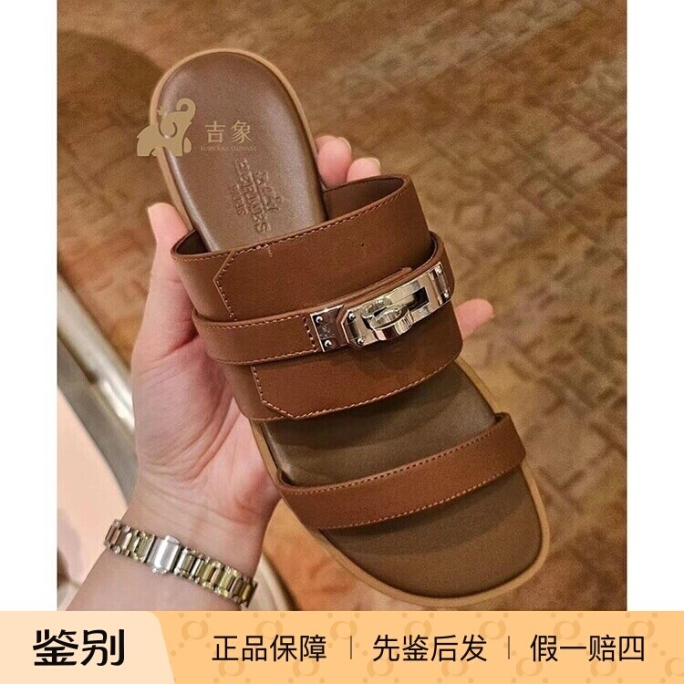 爱马仕NinaKelly小牛皮凉拖