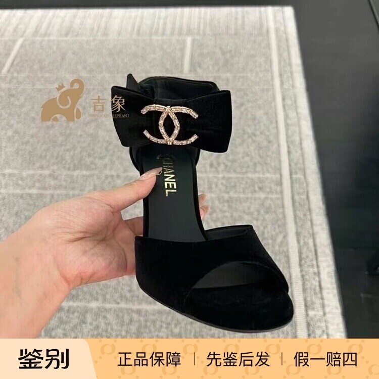 Chanel香奈儿24K新款黑色凉鞋