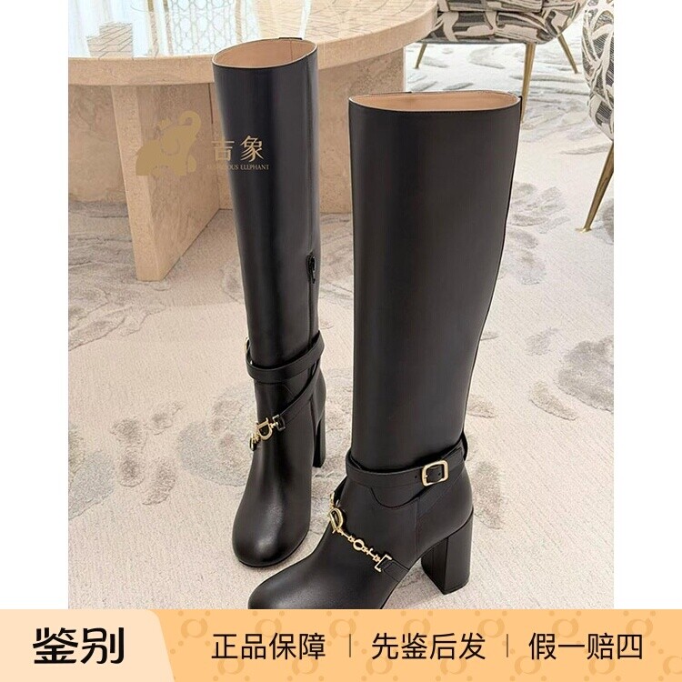 迪奥2026新款黑色牛皮高跟长靴